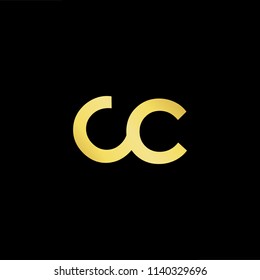 Outstanding professional elegant trendy awesome artistic black and gold color C CC initial based Alphabet icon logo.