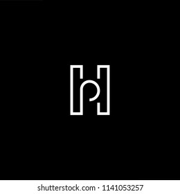 Outstanding professional elegant trendy awesome artistic black and white color HP PH initial based Alphabet icon logo.
