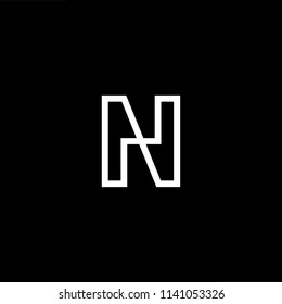 Outstanding professional elegant trendy awesome artistic black and white color HN NH initial based Alphabet icon logo.
