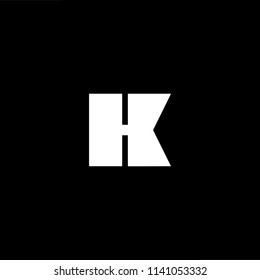 Outstanding professional elegant trendy awesome artistic black and white color HK KH initial based Alphabet icon logo.