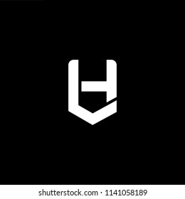 Outstanding professional elegant trendy awesome artistic black and white color HU UH initial based Alphabet icon logo.