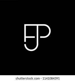 Outstanding professional elegant trendy awesome artistic black and white color JP PJ initial based Alphabet icon logo.