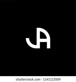 Outstanding professional elegant trendy awesome artistic black and white color JA AJ initial based Alphabet icon logo.