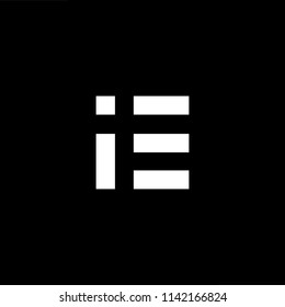 Outstanding professional elegant trendy awesome artistic black and white color IE EI initial based Alphabet icon logo.