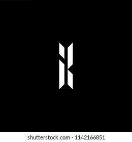 Outstanding professional elegant trendy awesome artistic black and white color IK KI initial based Alphabet icon logo.
