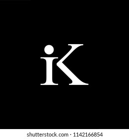 Outstanding professional elegant trendy awesome artistic black and white color IK KI initial based Alphabet icon logo.