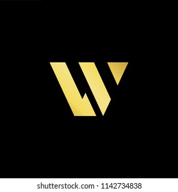 Outstanding professional elegant trendy awesome artistic black and gold color LW WL initial based Alphabet icon logo.