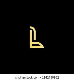 Outstanding professional elegant trendy awesome artistic black and gold color LB BL initial based Alphabet icon logo.