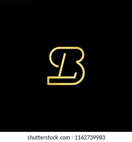 Outstanding professional elegant trendy awesome artistic black and gold color LB BL initial based Alphabet icon logo.