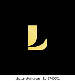 Outstanding professional elegant trendy awesome artistic black and gold color LJ JL initial based Alphabet icon logo.