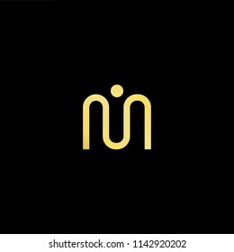 Outstanding professional elegant trendy awesome artistic black and gold color MI IM initial based Alphabet icon logo.