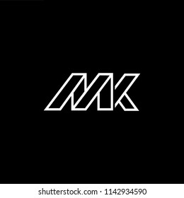 Outstanding professional elegant trendy awesome artistic black and white color MK KM initial based Alphabet icon logo.