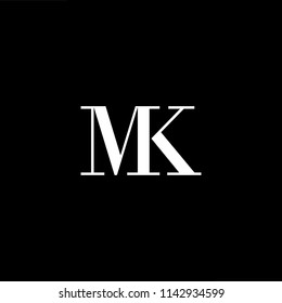 Outstanding professional elegant trendy awesome artistic black and white color MK KM initial based Alphabet icon logo.