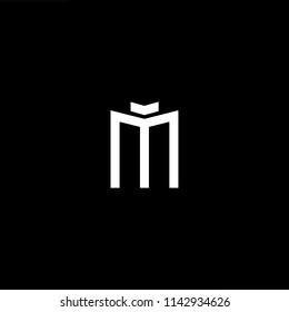 Outstanding professional elegant trendy awesome artistic black and white color MI IM initial based Alphabet icon logo.