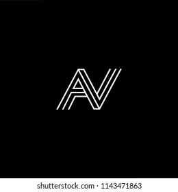 Outstanding professional elegant trendy awesome artistic black and white color NA AN initial based Alphabet icon logo.