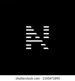 Outstanding professional elegant trendy awesome artistic black and white color NA AN initial based Alphabet icon logo.