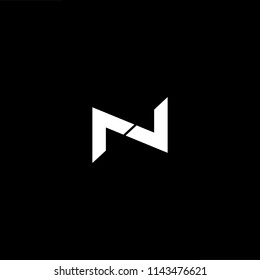 Outstanding professional elegant trendy awesome artistic black and white color NV VN initial based Alphabet icon logo.