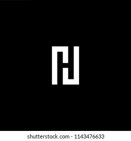 Outstanding professional elegant trendy awesome artistic black and white color NH HN initial based Alphabet icon logo.