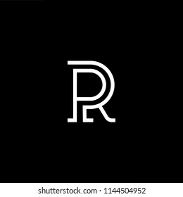 Outstanding professional elegant trendy awesome artistic black and white color PR RP initial based Alphabet icon logo.