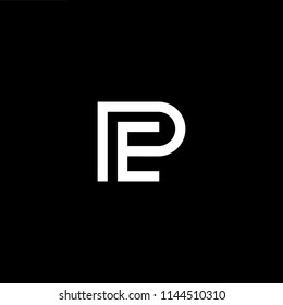 Outstanding professional elegant trendy awesome artistic black and white color PE EP initial based Alphabet icon logo.