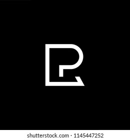 Outstanding professional elegant trendy awesome artistic black and white color RP PR initial based Alphabet icon logo.