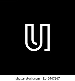 Outstanding professional elegant trendy awesome artistic black and white color U UU initial based Alphabet icon logo.