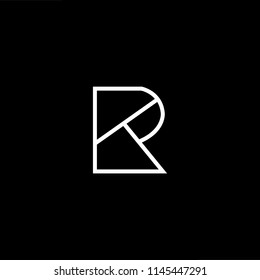 Outstanding professional elegant trendy awesome artistic black and white color RT TR initial based Alphabet icon logo.