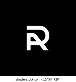 Outstanding professional elegant trendy awesome artistic black and white color RA AR initial based Alphabet icon logo.