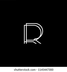 Outstanding professional elegant trendy awesome artistic black and white color R RR initial based Alphabet icon logo.