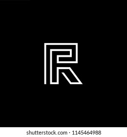 Outstanding professional elegant trendy awesome artistic black and white color RF FR initial based Alphabet icon logo.