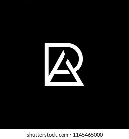 Outstanding professional elegant trendy awesome artistic black and white color RA AR  initial based Alphabet icon logo.