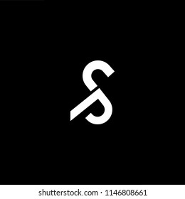 Outstanding professional elegant trendy awesome artistic black and white color SP PS initial based Alphabet icon logo.