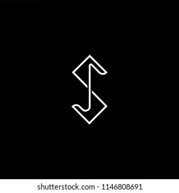 Outstanding professional elegant trendy awesome artistic black and white color SJ JS initial based Alphabet icon logo.