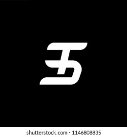 Outstanding professional elegant trendy awesome artistic black and white color ST TS initial based Alphabet icon logo.