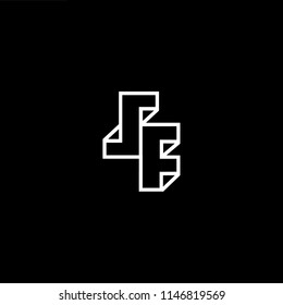 Outstanding professional elegant trendy awesome artistic black and white color SF FS initial based Alphabet icon logo.