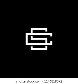 Outstanding professional elegant trendy awesome artistic black and white color SC CS initial based Alphabet icon logo.