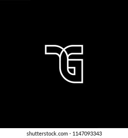 Outstanding professional elegant trendy awesome artistic black and white color TG GT initial based Alphabet icon logo.