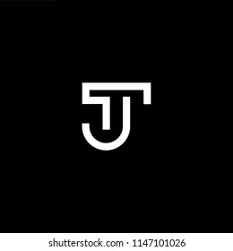 Outstanding professional elegant trendy awesome artistic black and white color TJ JT initial based Alphabet icon logo.