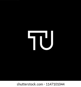 Outstanding professional elegant trendy awesome artistic black and white color TU UT initial based Alphabet icon logo.