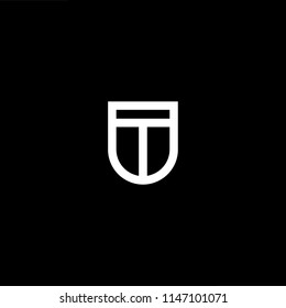 Outstanding professional elegant trendy awesome artistic black and white color TU UT initial based Alphabet icon logo.