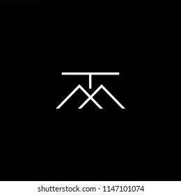 Outstanding professional elegant trendy awesome artistic black and white color TM MT initial based Alphabet icon logo.