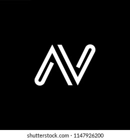 Outstanding professional elegant trendy awesome artistic black and white color VA AV initial based Alphabet icon logo.