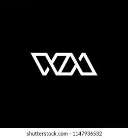 Outstanding professional elegant trendy awesome artistic black and white color WM MW initial based Alphabet icon logo.