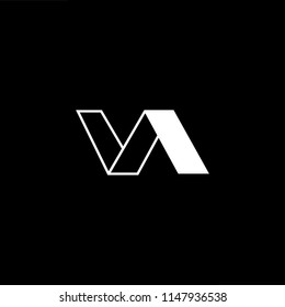 Outstanding professional elegant trendy awesome artistic black and white color VA AV initial based Alphabet icon logo.