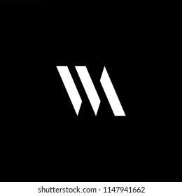 Outstanding professional elegant trendy awesome artistic black and white color WA AW initial based Alphabet icon logo.