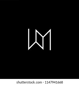 Outstanding professional elegant trendy awesome artistic black and white color WM MW initial based Alphabet icon logo.