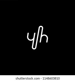 Outstanding professional elegant trendy awesome artistic black and white color YH HY initial based Alphabet icon logo.