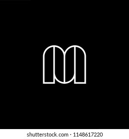 Outstanding professional elegant trendy awesome artistic black and white color UM MU initial based Alphabet icon logo.