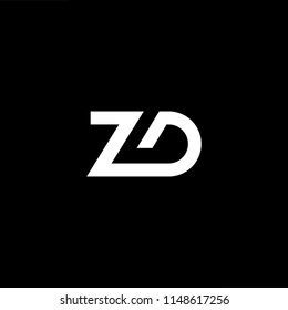 Outstanding professional elegant trendy awesome artistic black and white color ZD DZ initial based Alphabet icon logo.