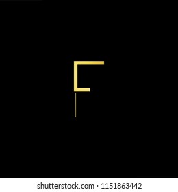 Outstanding professional elegant trendy awesome artistic black and gold color F FF initial based Alphabet icon logo.